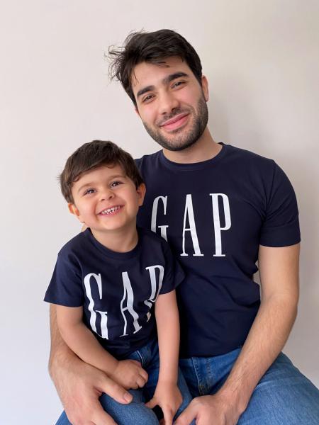 Lacivert Gap Baskılı Çocuk T-shirt