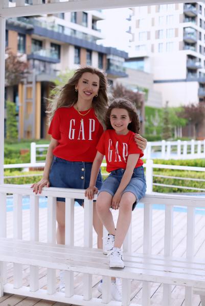 Kırmızı Gap Baskılı Yetişkin T-shirt
