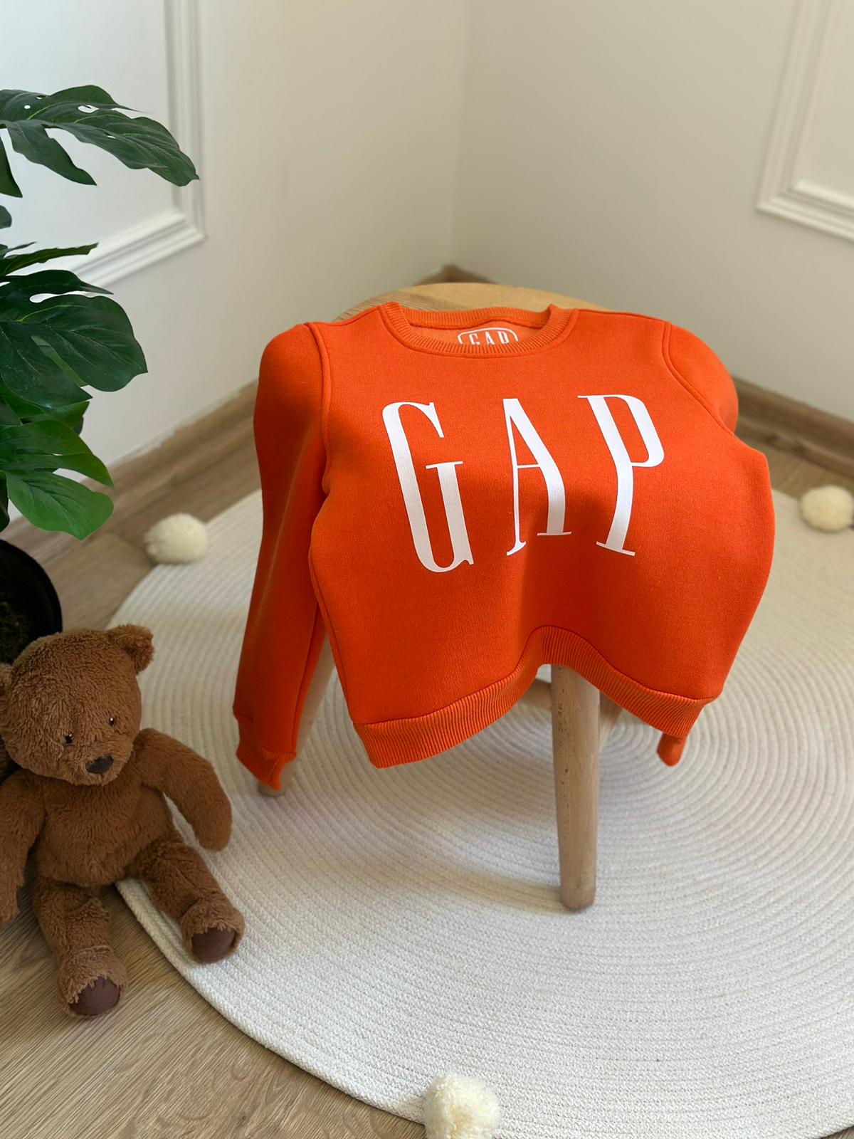 Turuncu Gap Baskılı Sweatshirt