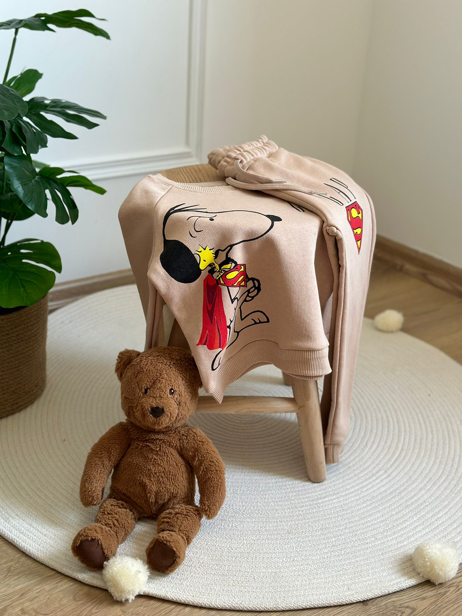 Snoopy Supermen Baskılı Eşofman Takımı