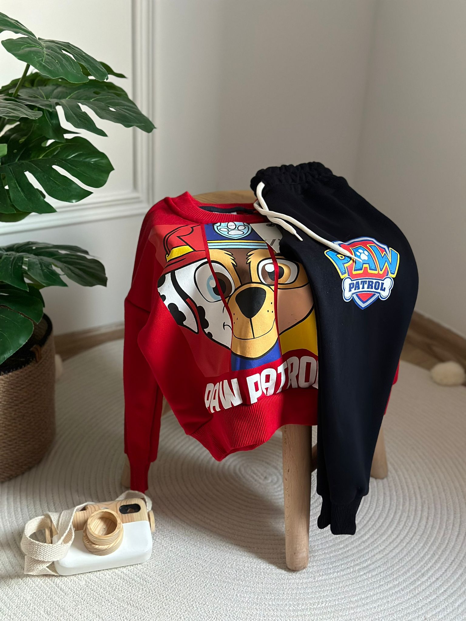 Kırmızı Paw Patrol Büyük Baskılı Eşofman Takımı