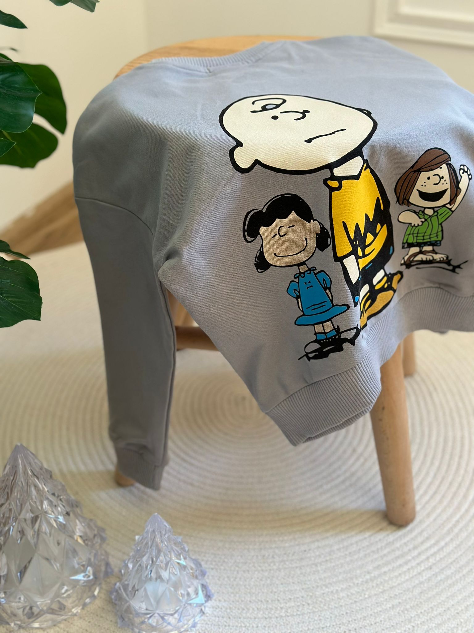 Sırt Baskılı Gri Snoopy Karakter Baskılı Gap Eşofman Takımı