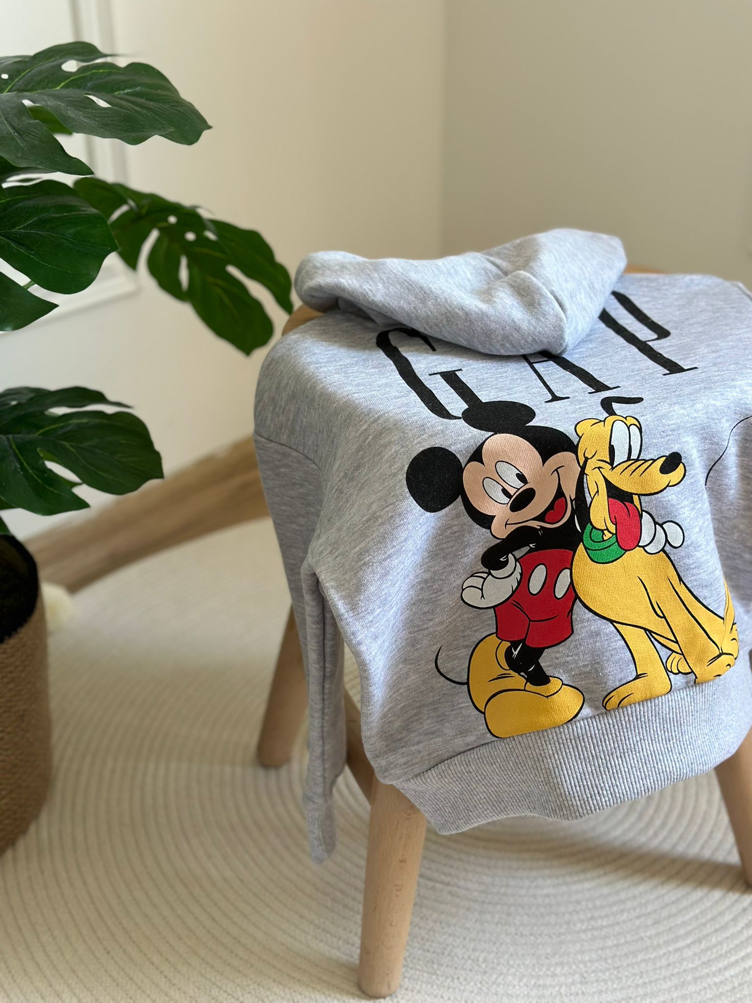 Sırt Baskılı Gri Mickey Mouse Eşofman Takımı