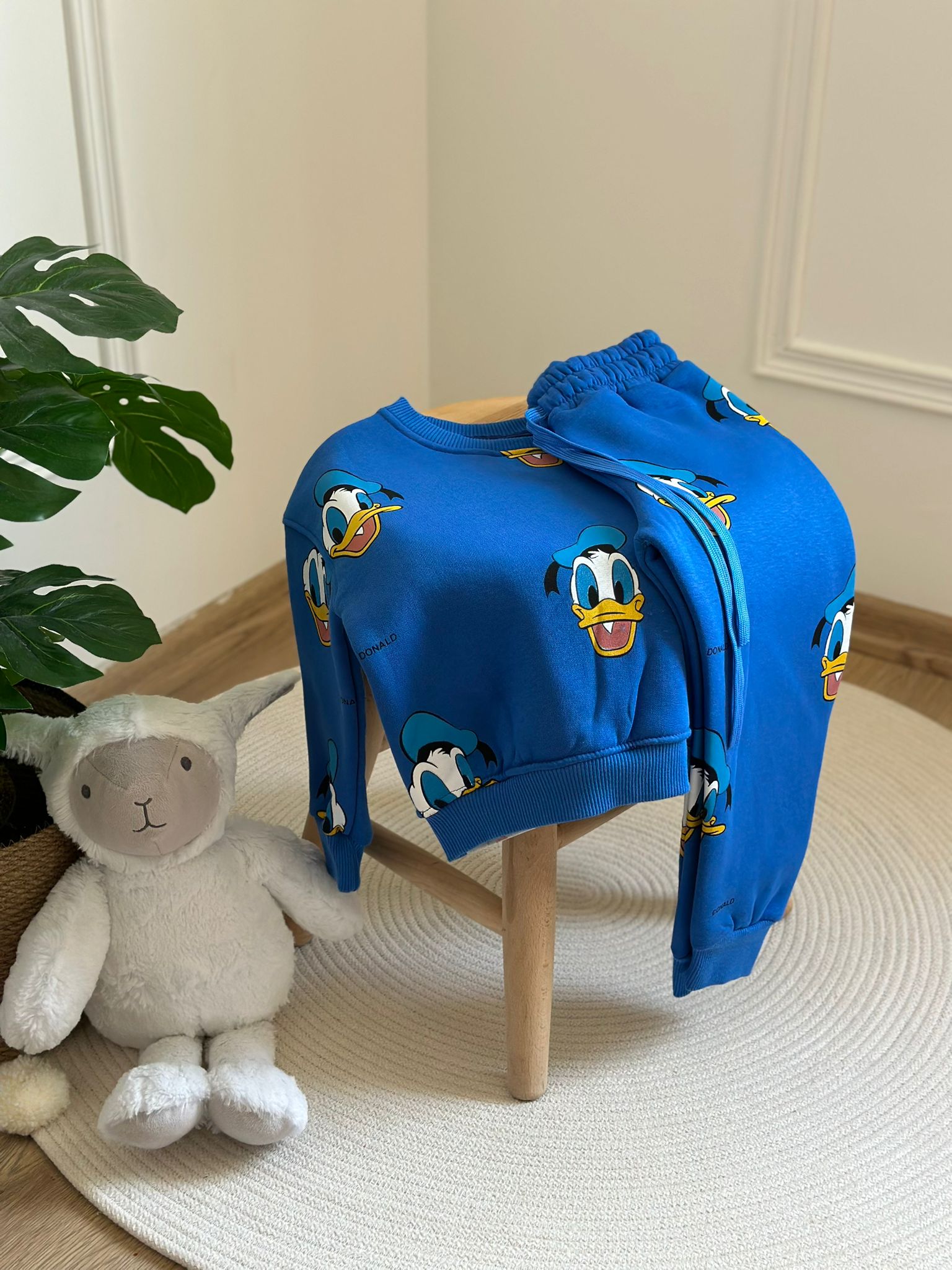 Mavi Donald Duck Baskılı Eşofman Takımı