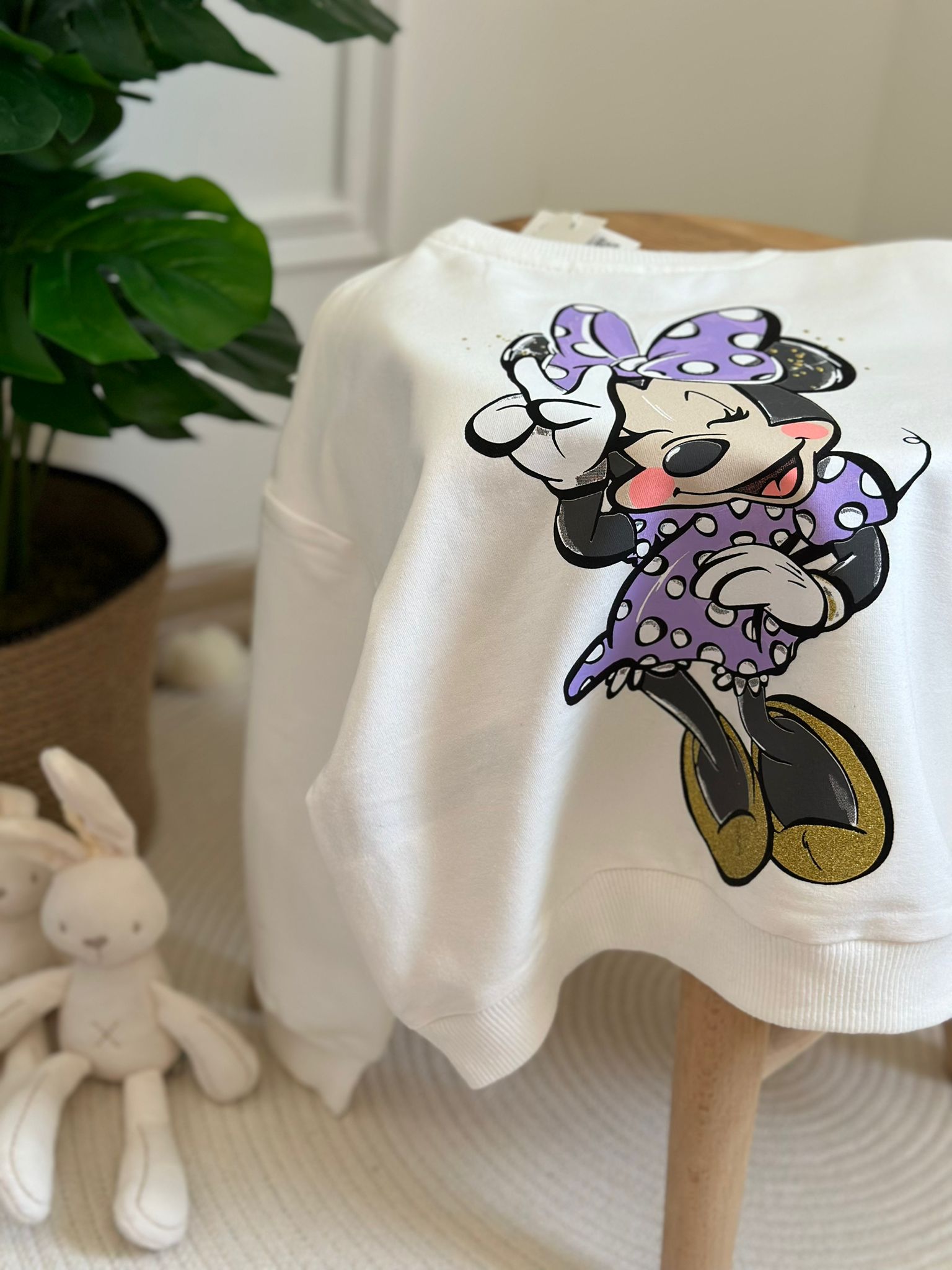 Sırt Baskılı Mor Minnie Mouse Eşofman Takımı