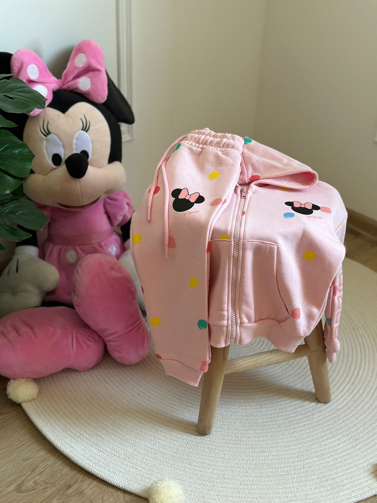 Pembe Minnie Puantiye Detaylı Gap Eşofman Takımı