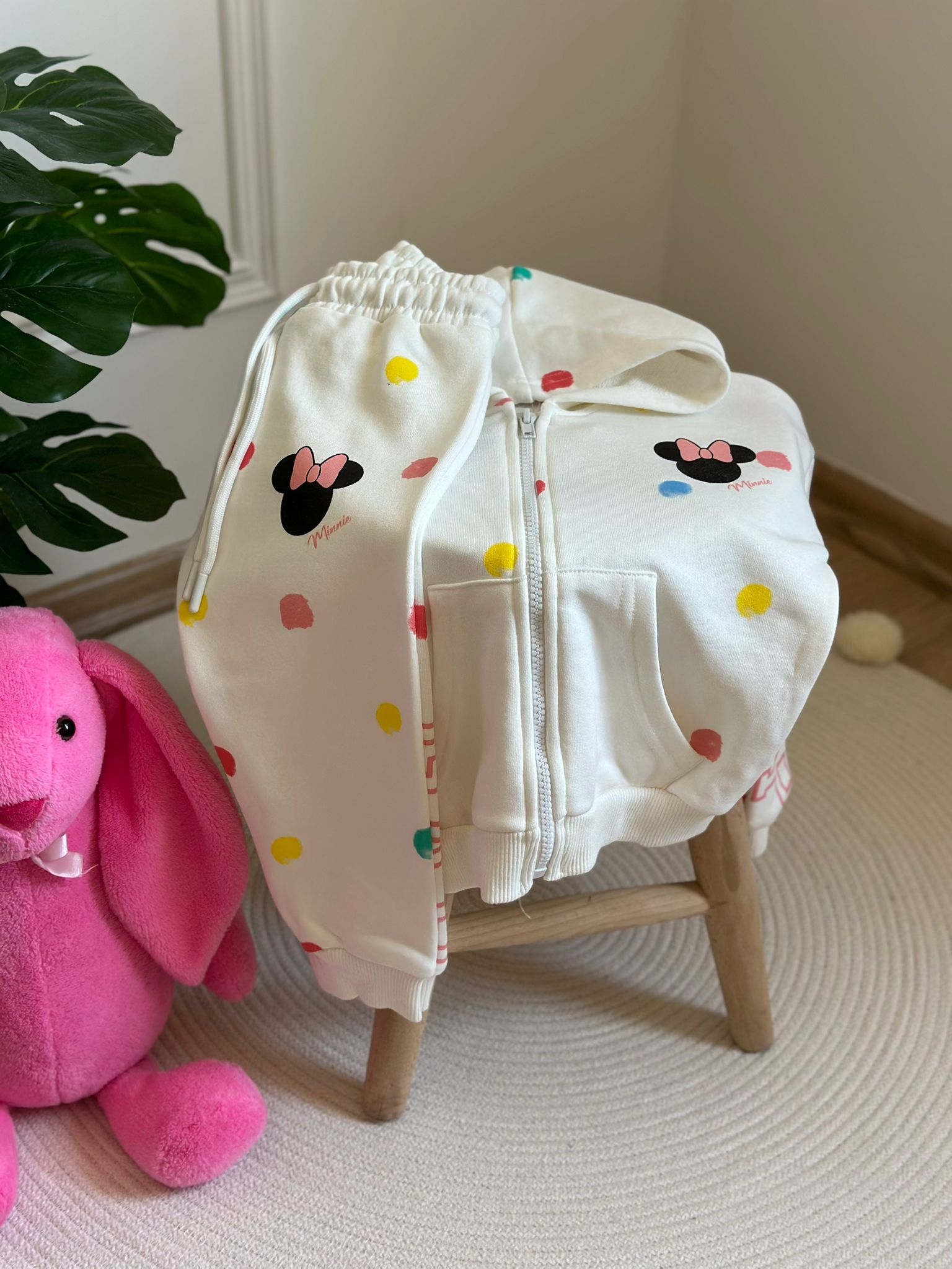 Beyaz Minnie Puantiye Detaylı Gap Eşofman Takımı