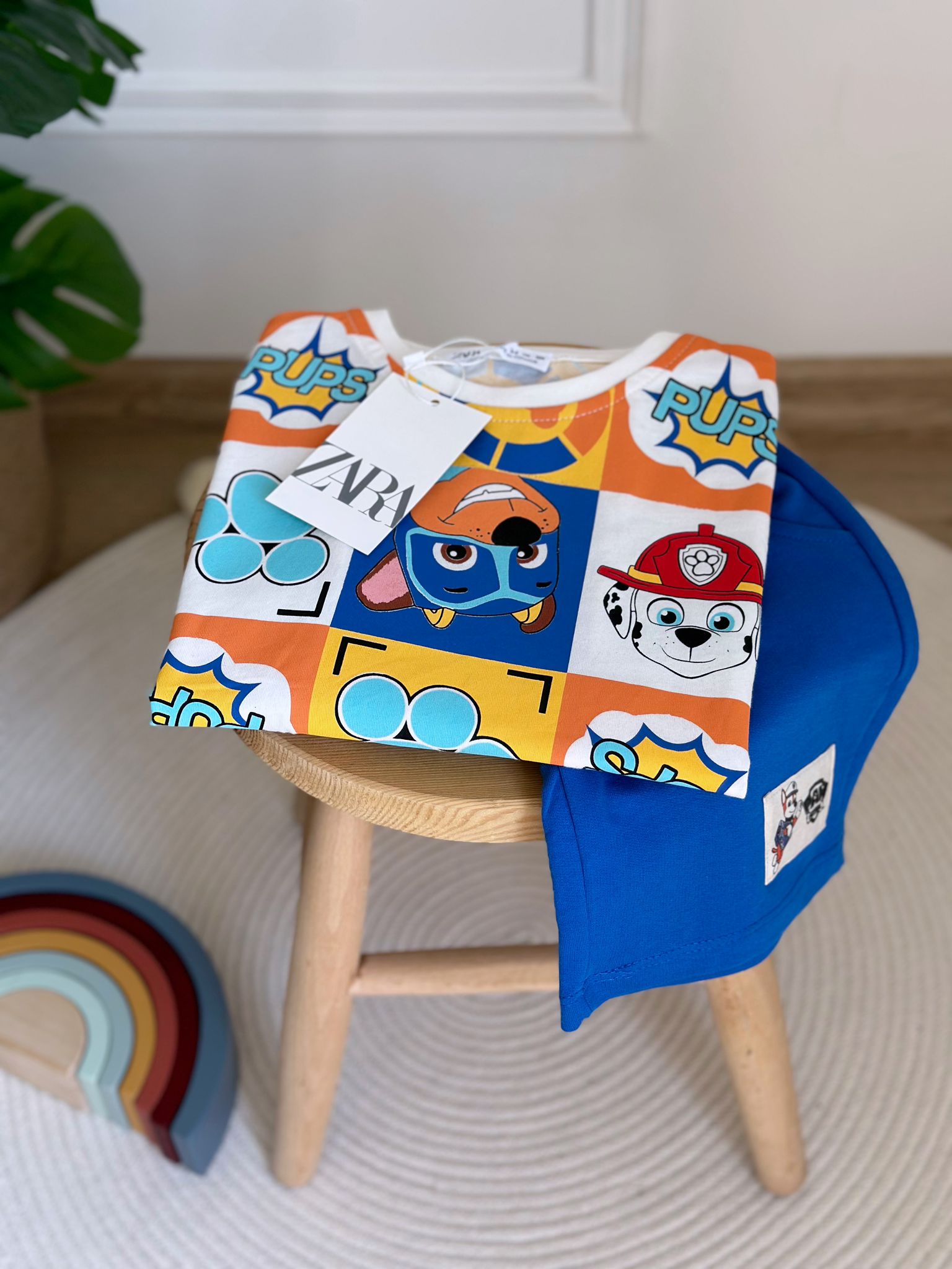 Kareli Paw Patrol Mavi Şortlu Takım