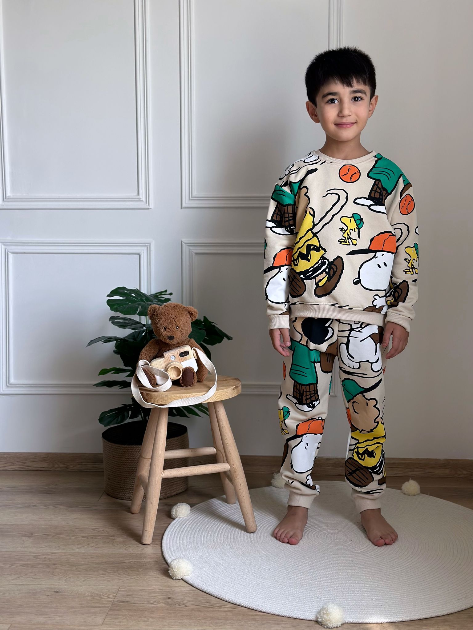 Krem Rengi Basketball Detaylı Snoopy