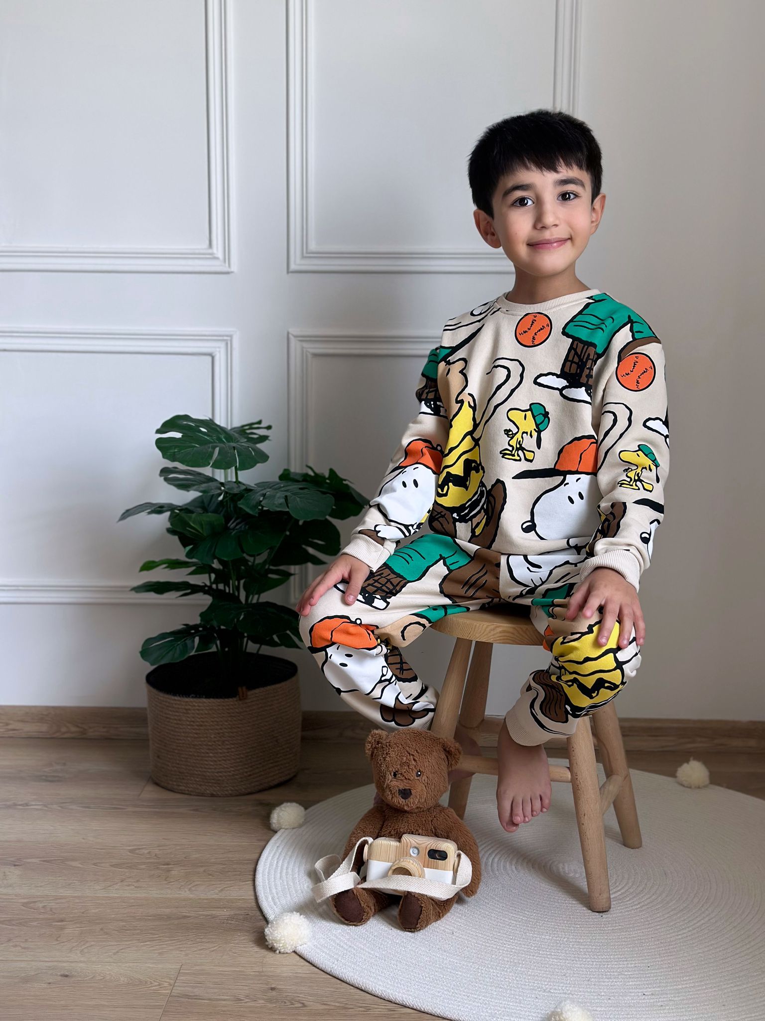 Krem Rengi Basketball Detaylı Snoopy
