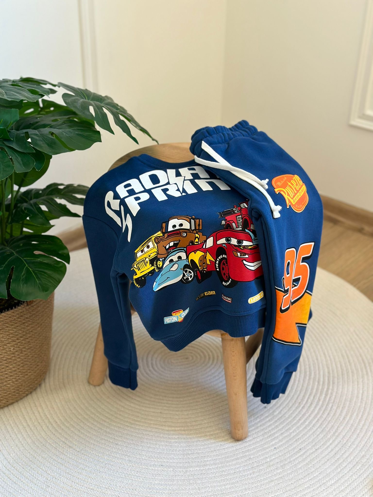 Disney Cars Sırt Baskılı Lacivert Eşofman Takımı