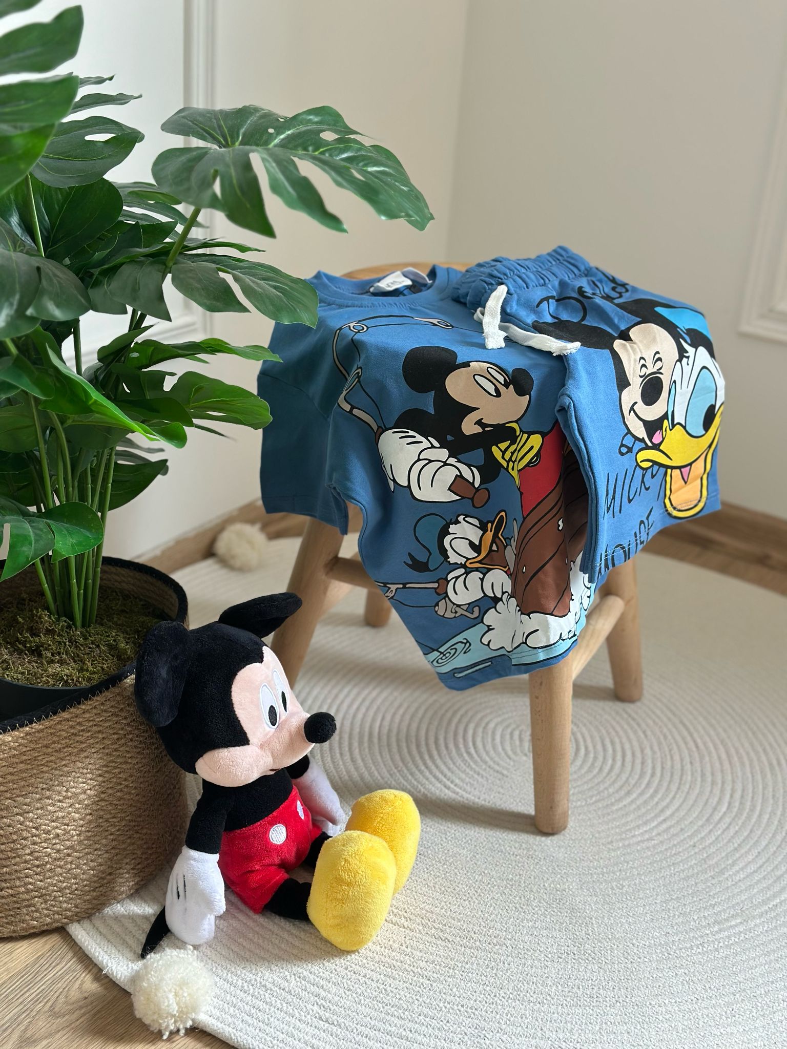 Mavi Balıkçı Mickey Şortlu Takım