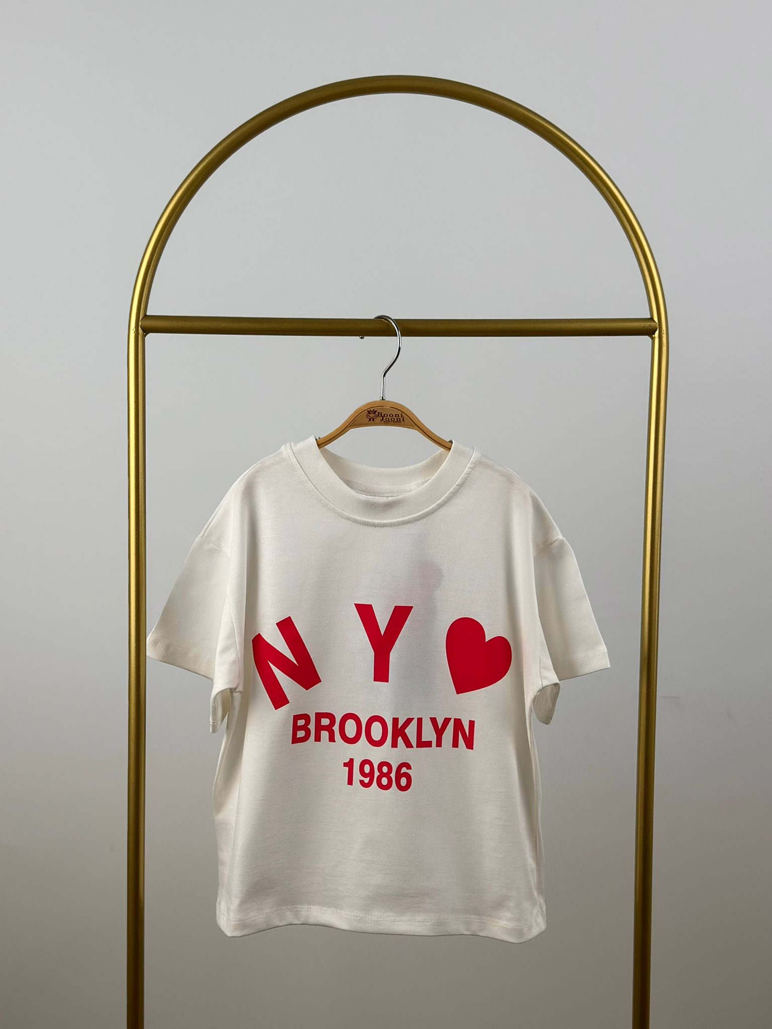 Pembe Brooklyn Kalp Detaylı T-Shirt