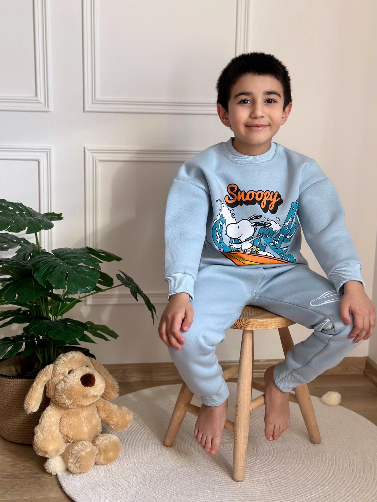 Mavi Sörf Yapan Snoopy Eşofman Takımı