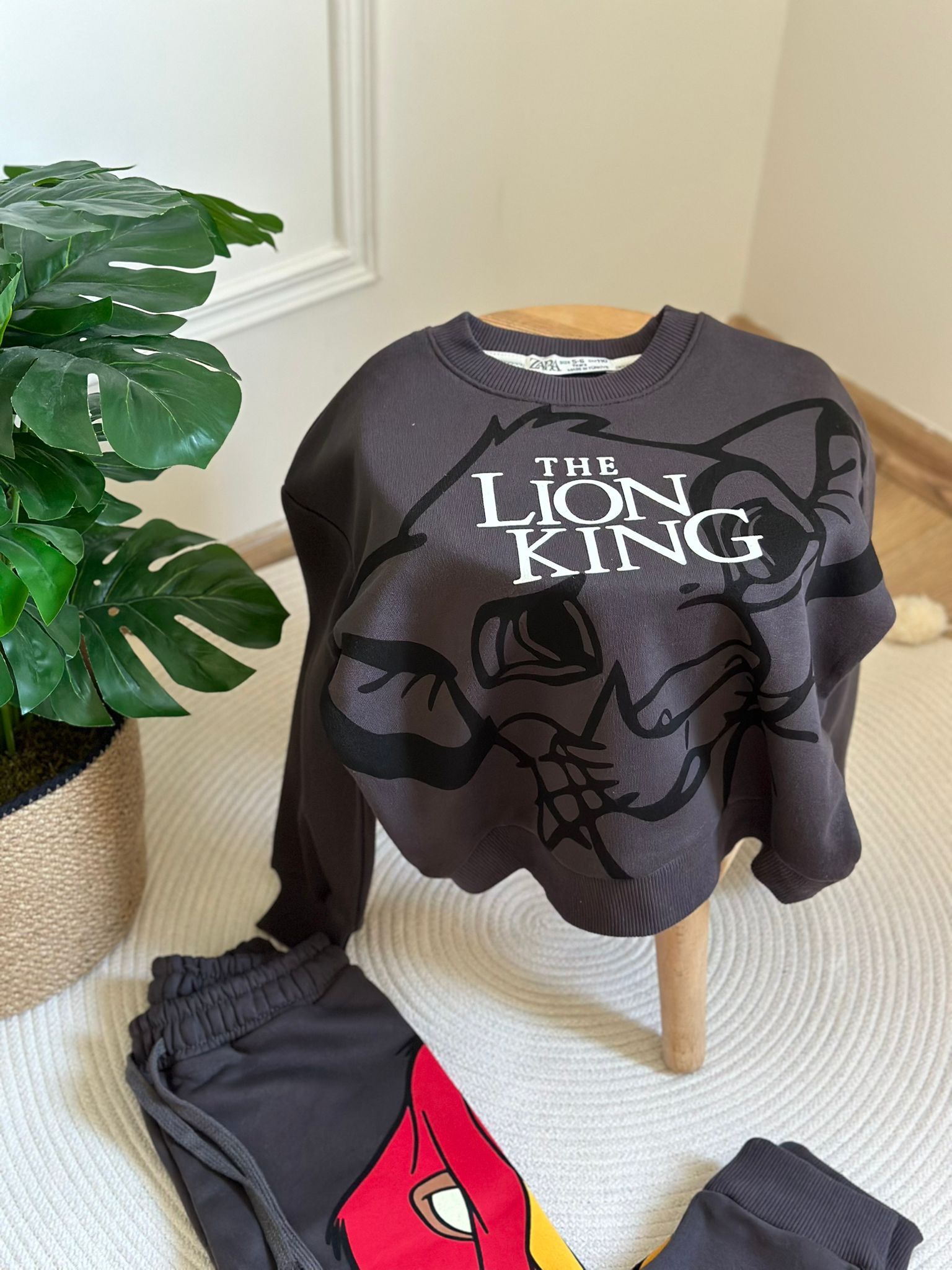 Siyah Lion King Figür Detaylı Eşofman Takımı