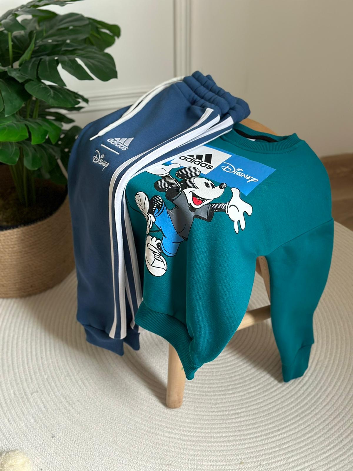 Mavi Sporcu Mickey Logo Detaylı Eşofman Takımı