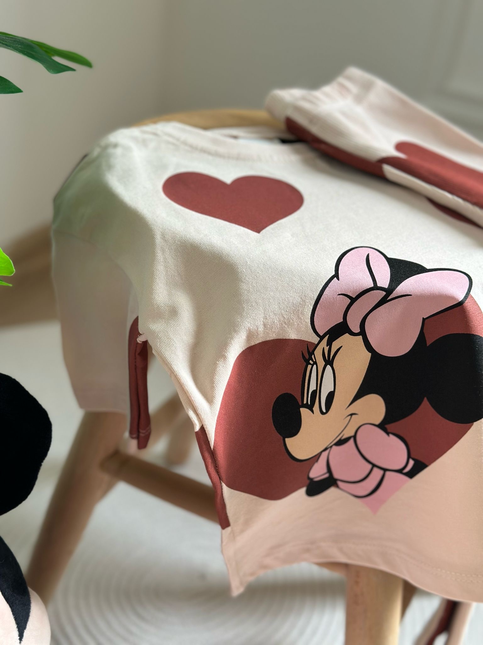 Minnie Kalp Detaylı Taytlı Takım