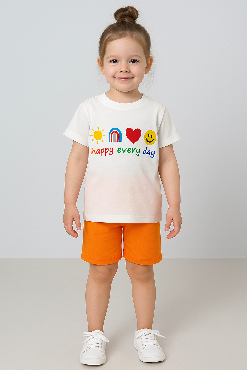 Happy Every Day Baskılı Şortlu Takım