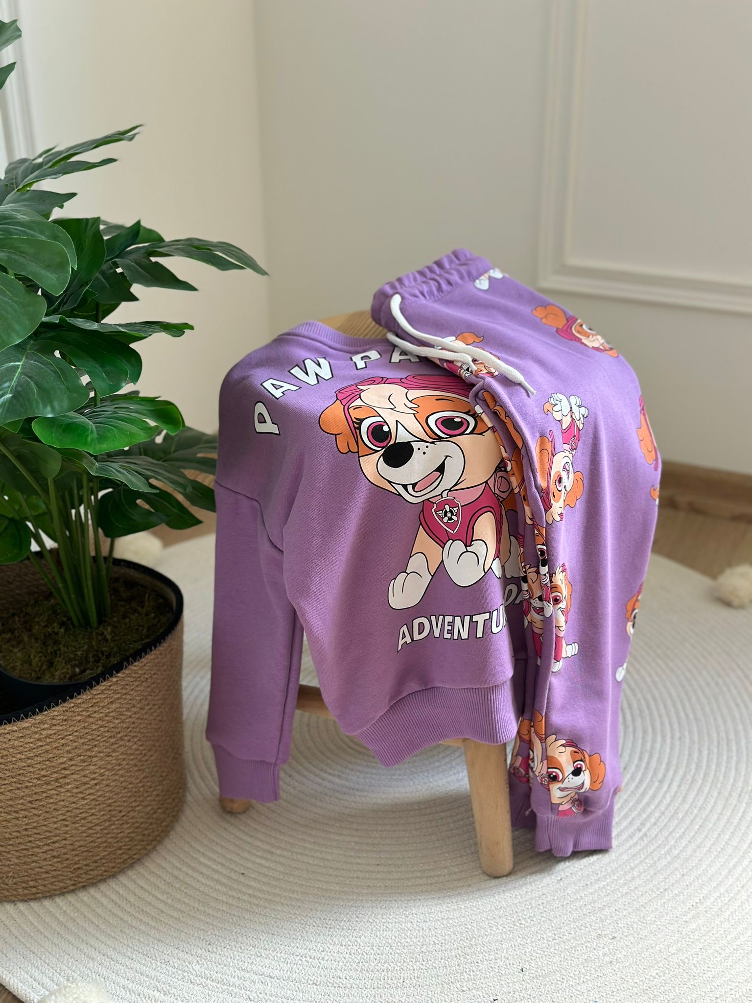 Mor Paw Patrol Sırt Baskılı Eşofman Takımı