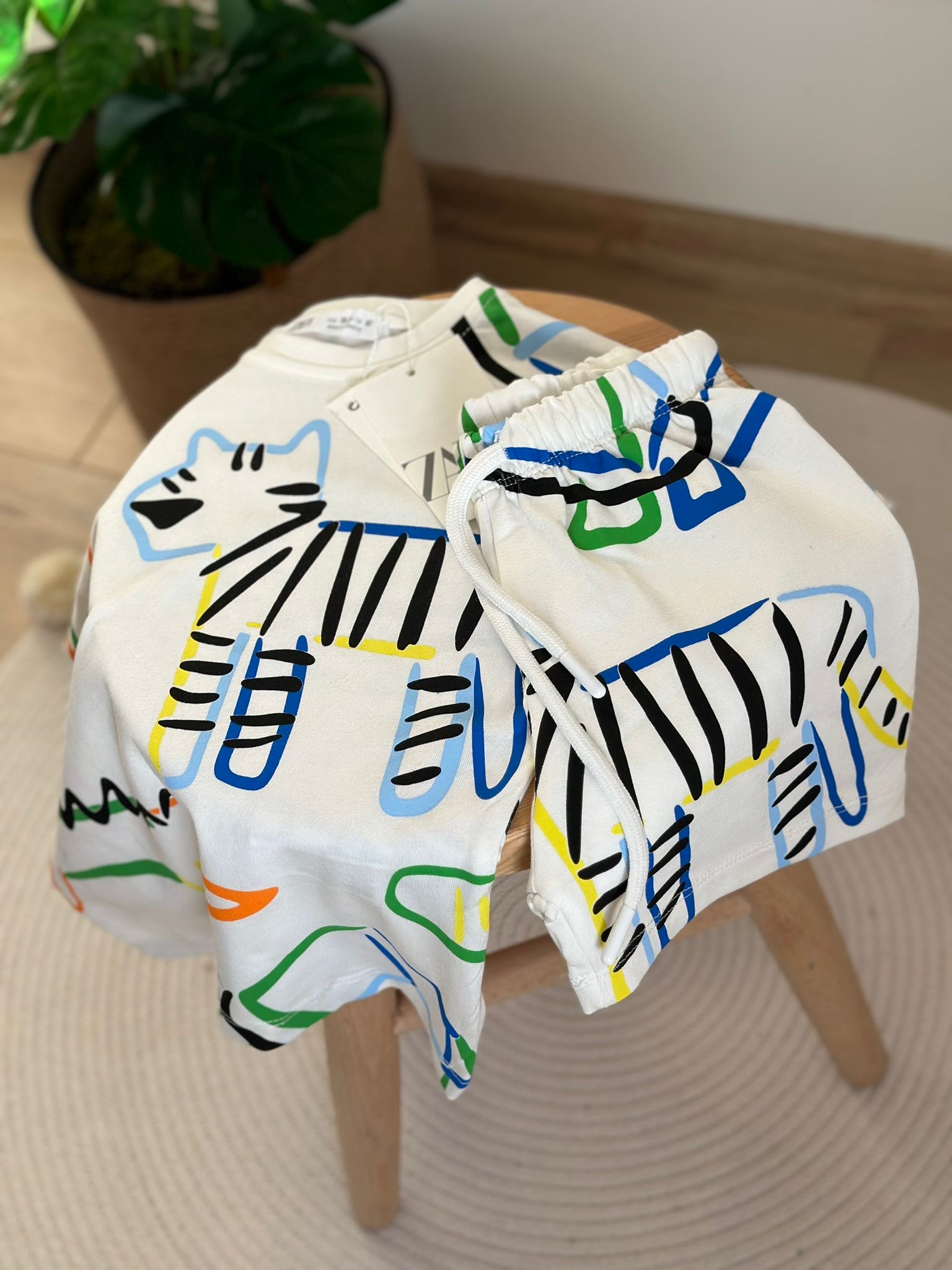 Animal Print Şortlu Takım