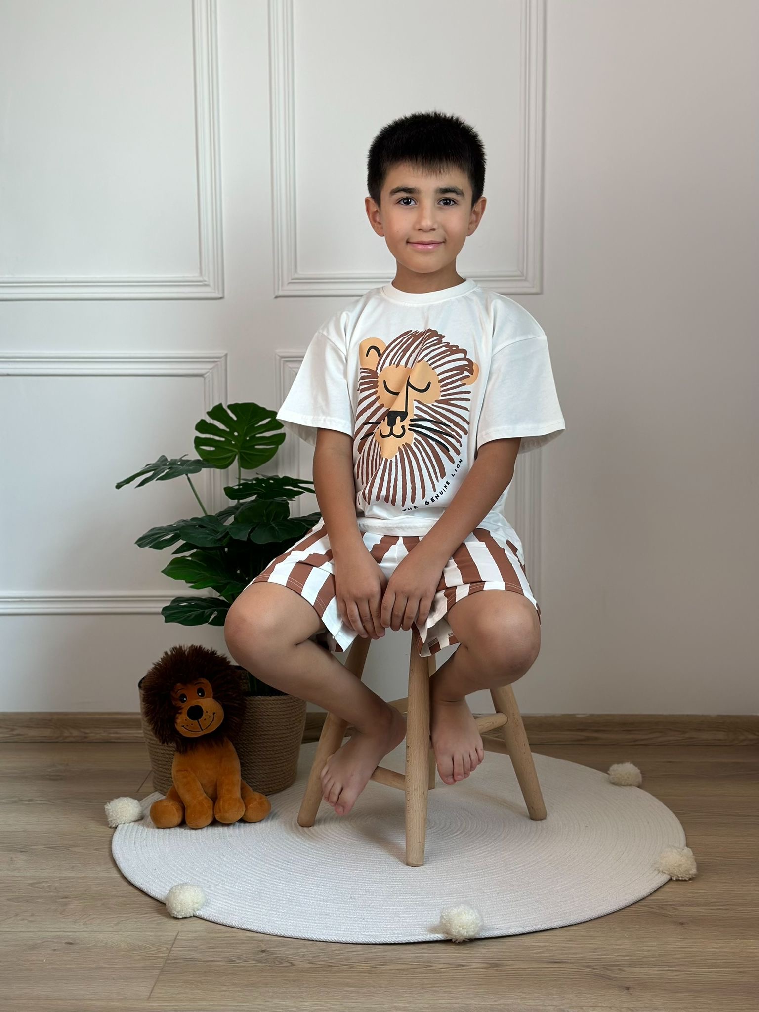 The Lion Çizgili Şortlu Takım
