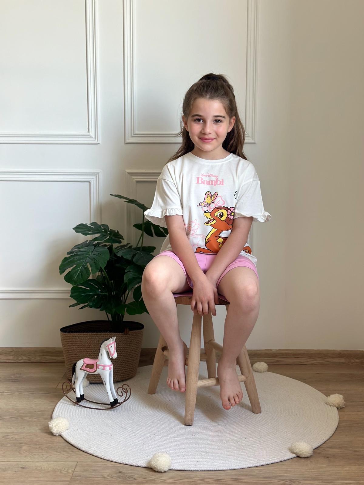 Bambi Pembe Şortlu Takım