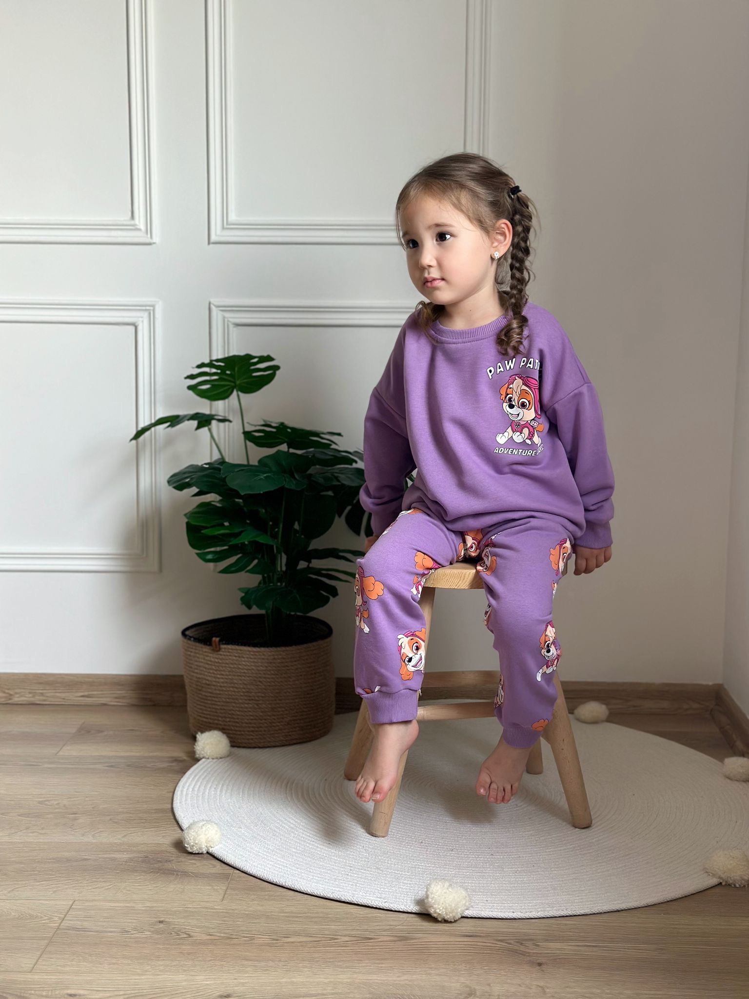 Mor Paw Patrol Sırt Baskılı Eşofman Takımı