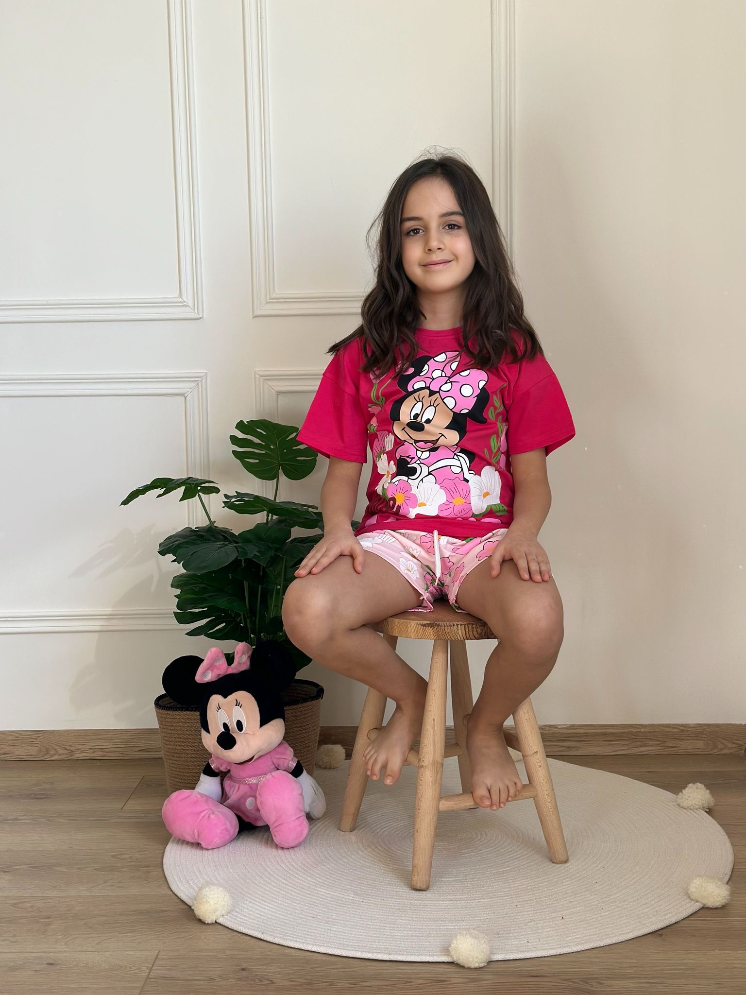 Minnie Çiçek Bahçesi Şortlu Takım