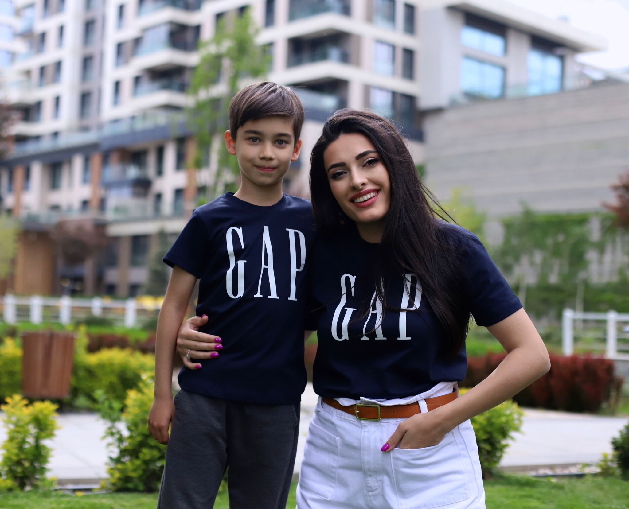 Lacivert Gap Baskılı Çocuk T-shirt