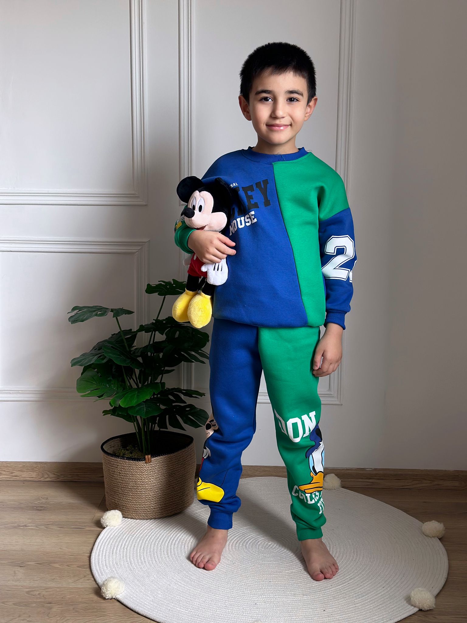 Mavi Yeşil Donald Duck ve Mickey Mouse Eşofman Takımı