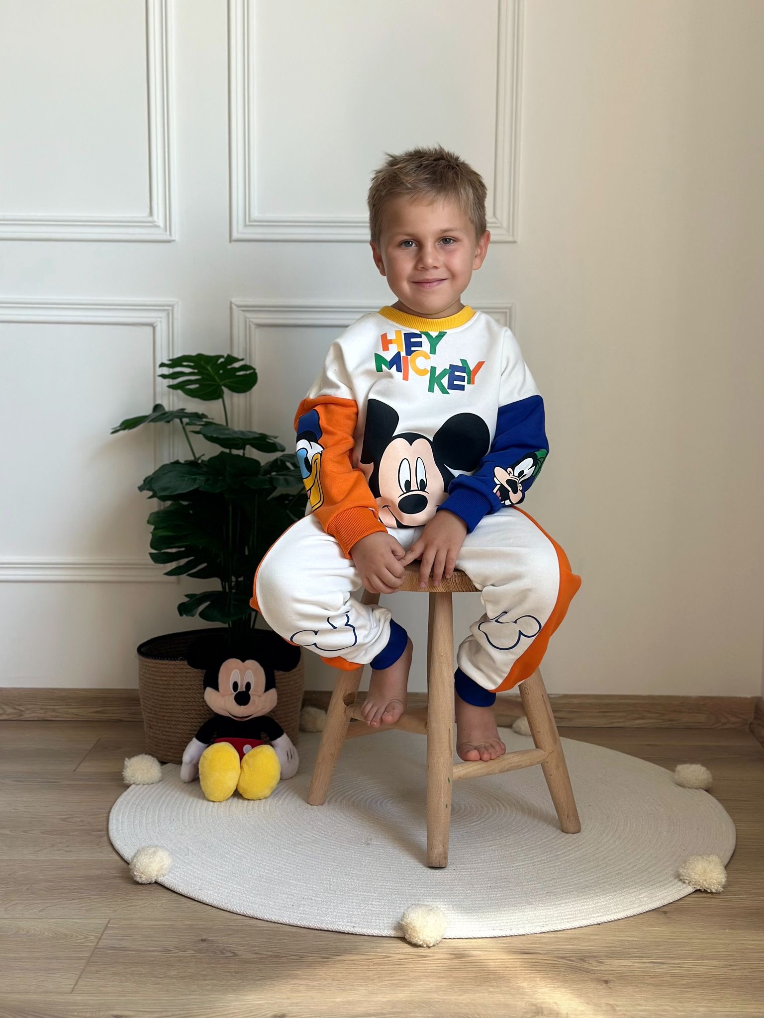 Mickey Renkli Kol Detaylı Eşofman Takımı