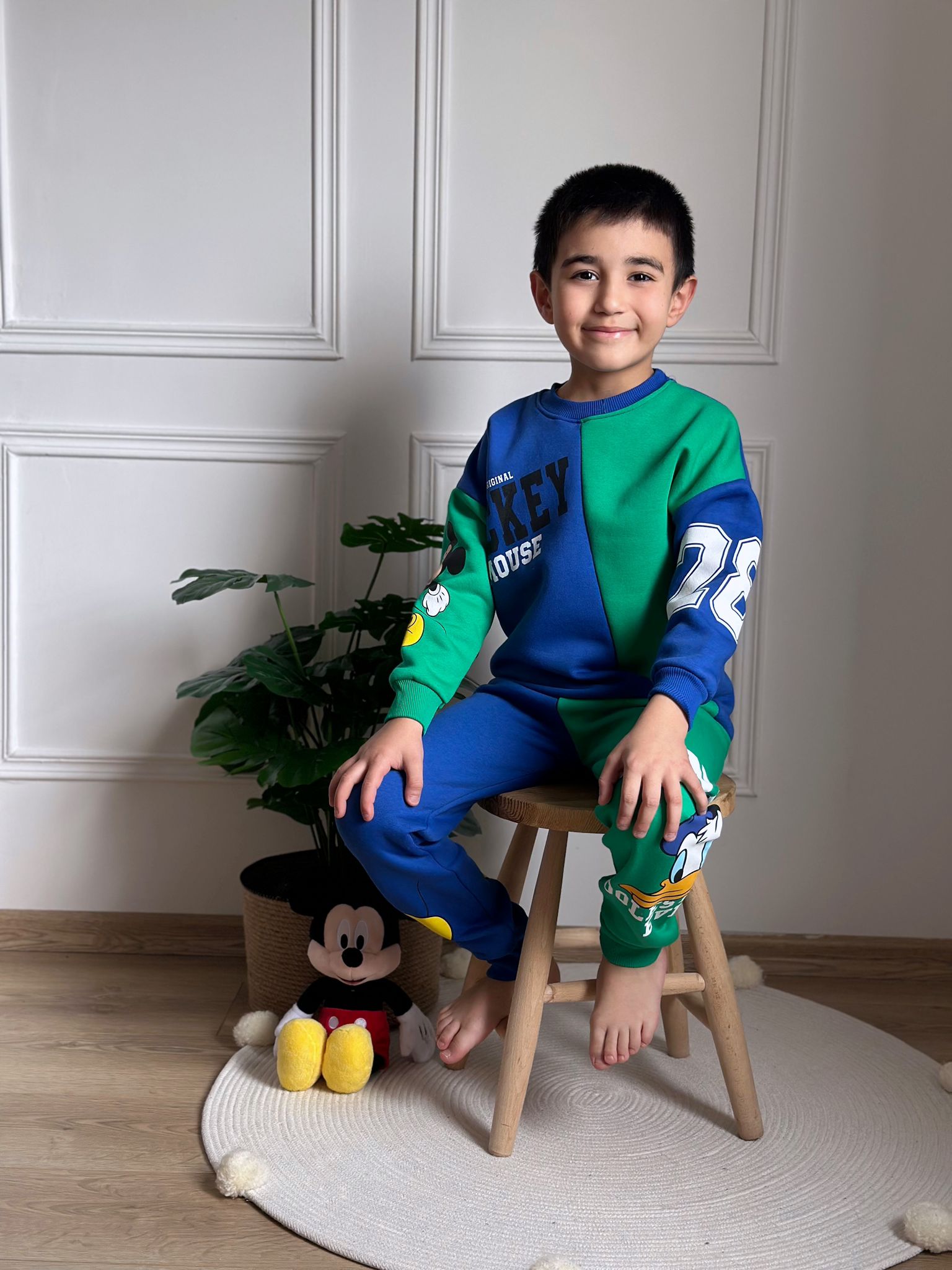 Mavi Yeşil Donald Duck ve Mickey Mouse Eşofman Takımı