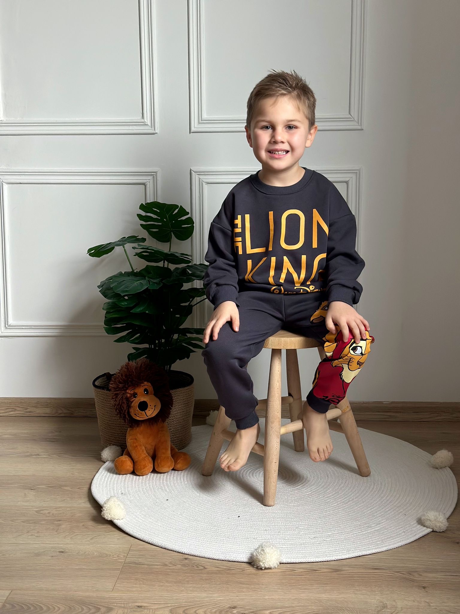Siyah The Lion King Sırt Baskılı Eşofman Takımı