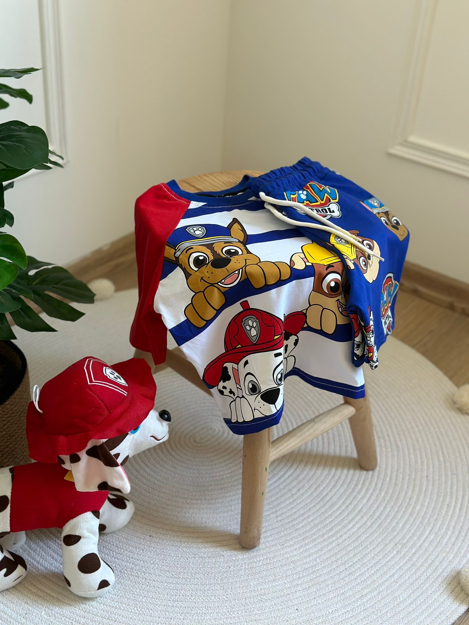 Çizgili Paw Patrol Şortlu Takım