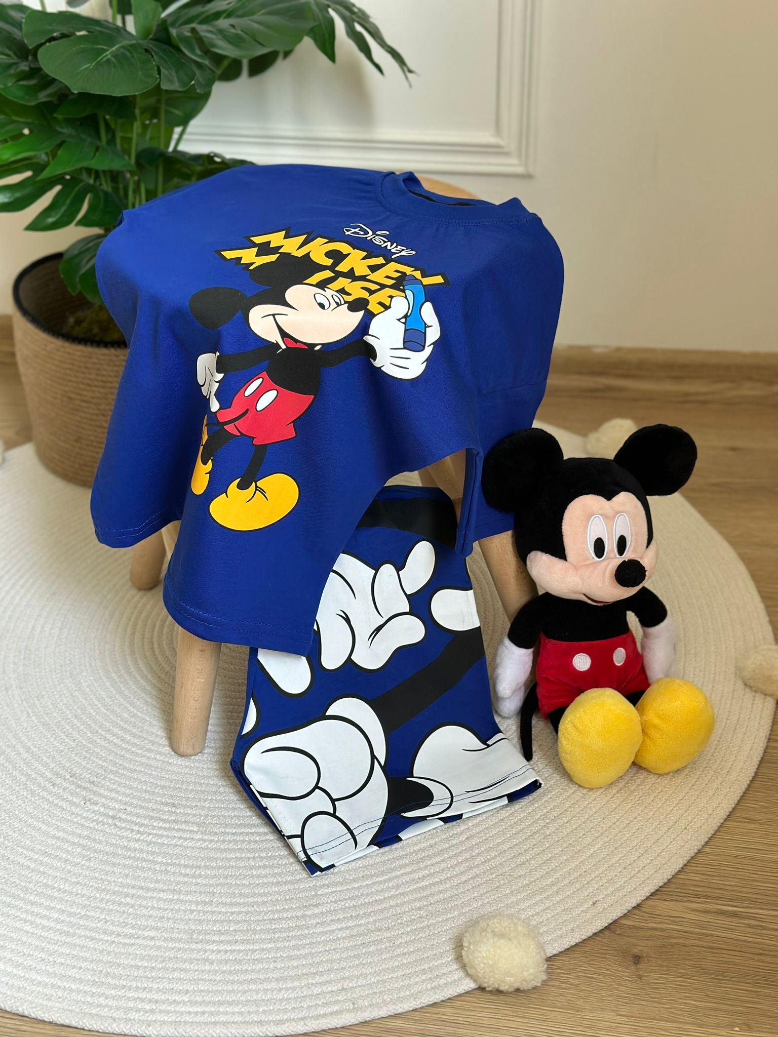Mavi Mickey Wonder Şortlu Takım