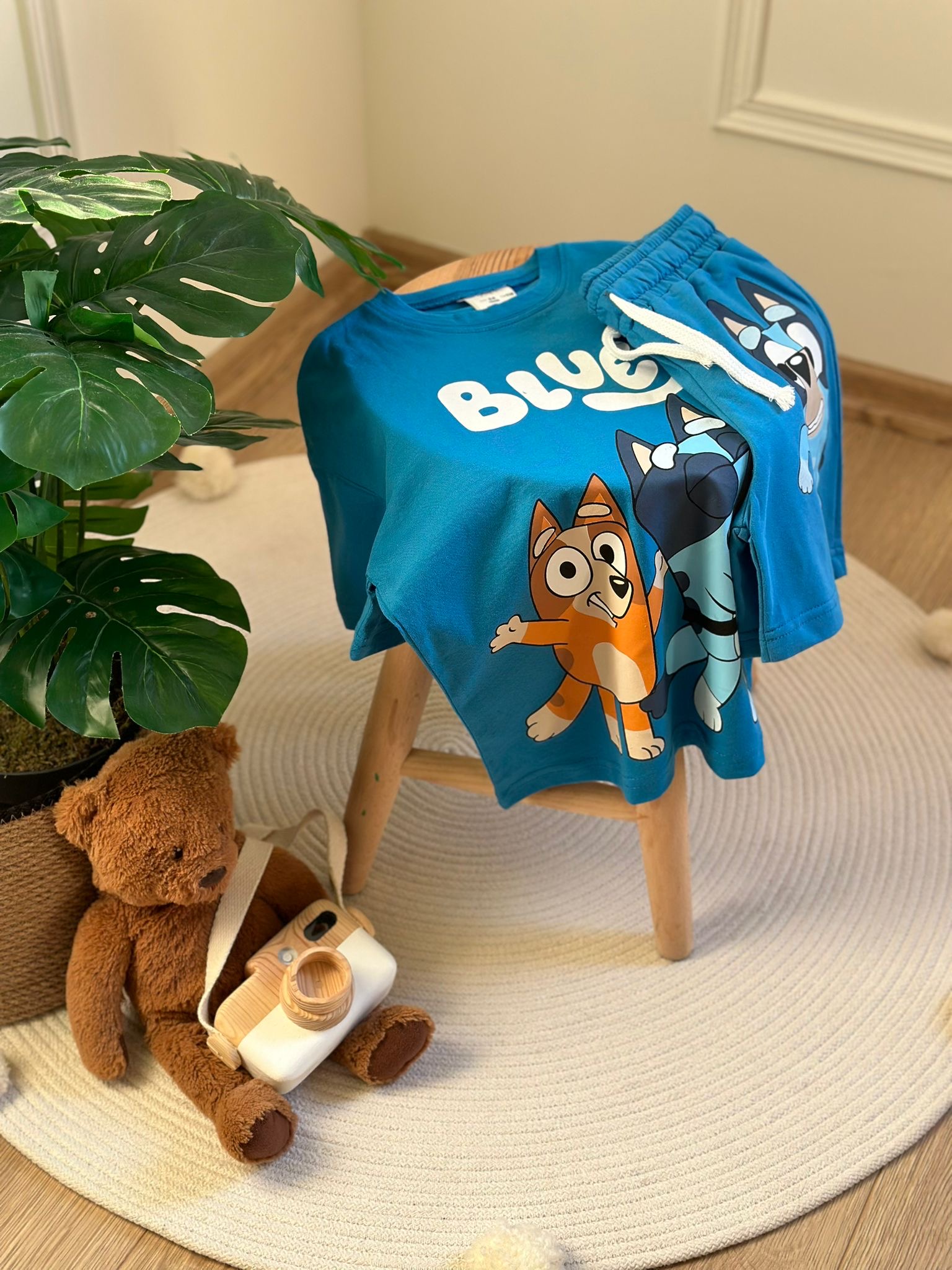 Mavi Dansçı Bluey Şortlu Takım
