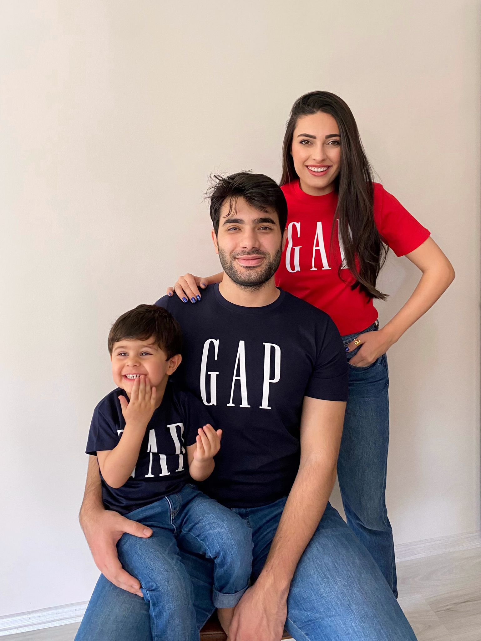 Lacivert Gap Baskılı Yetişkin t-shirt