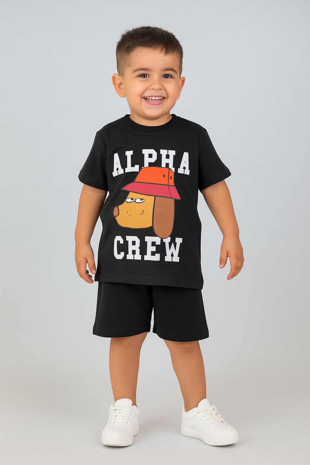 Alpha Crew Baskılı Şortlu Takım