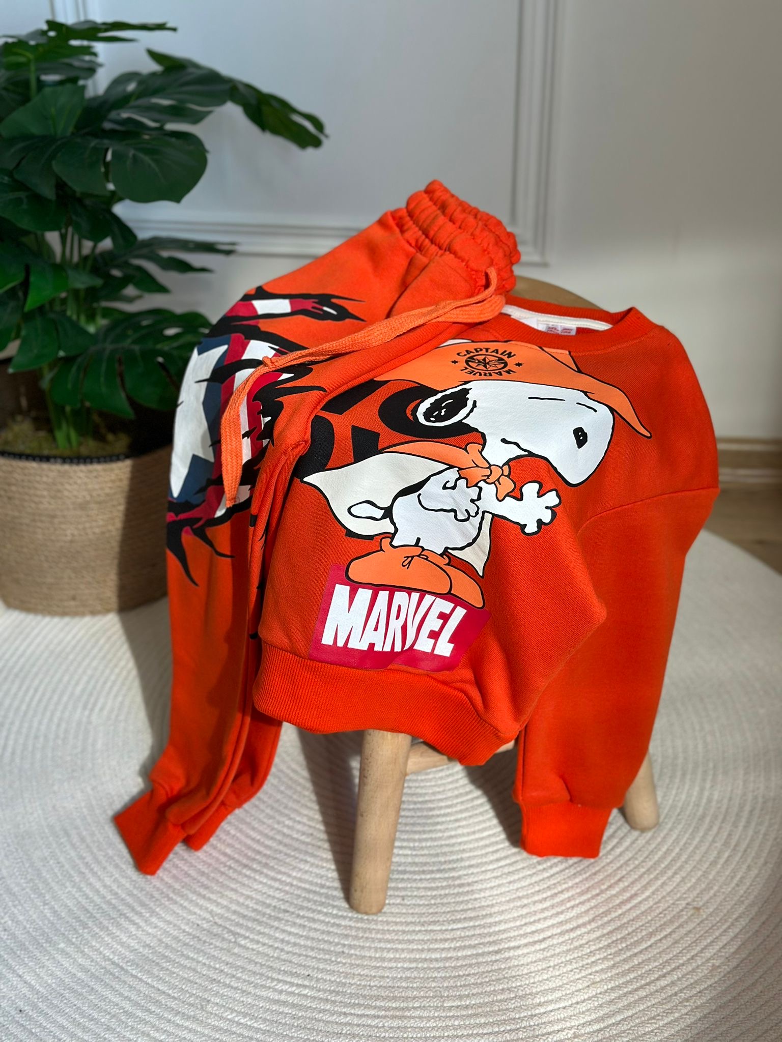 Turuncu Captain Snoopy Eşofman Takımı