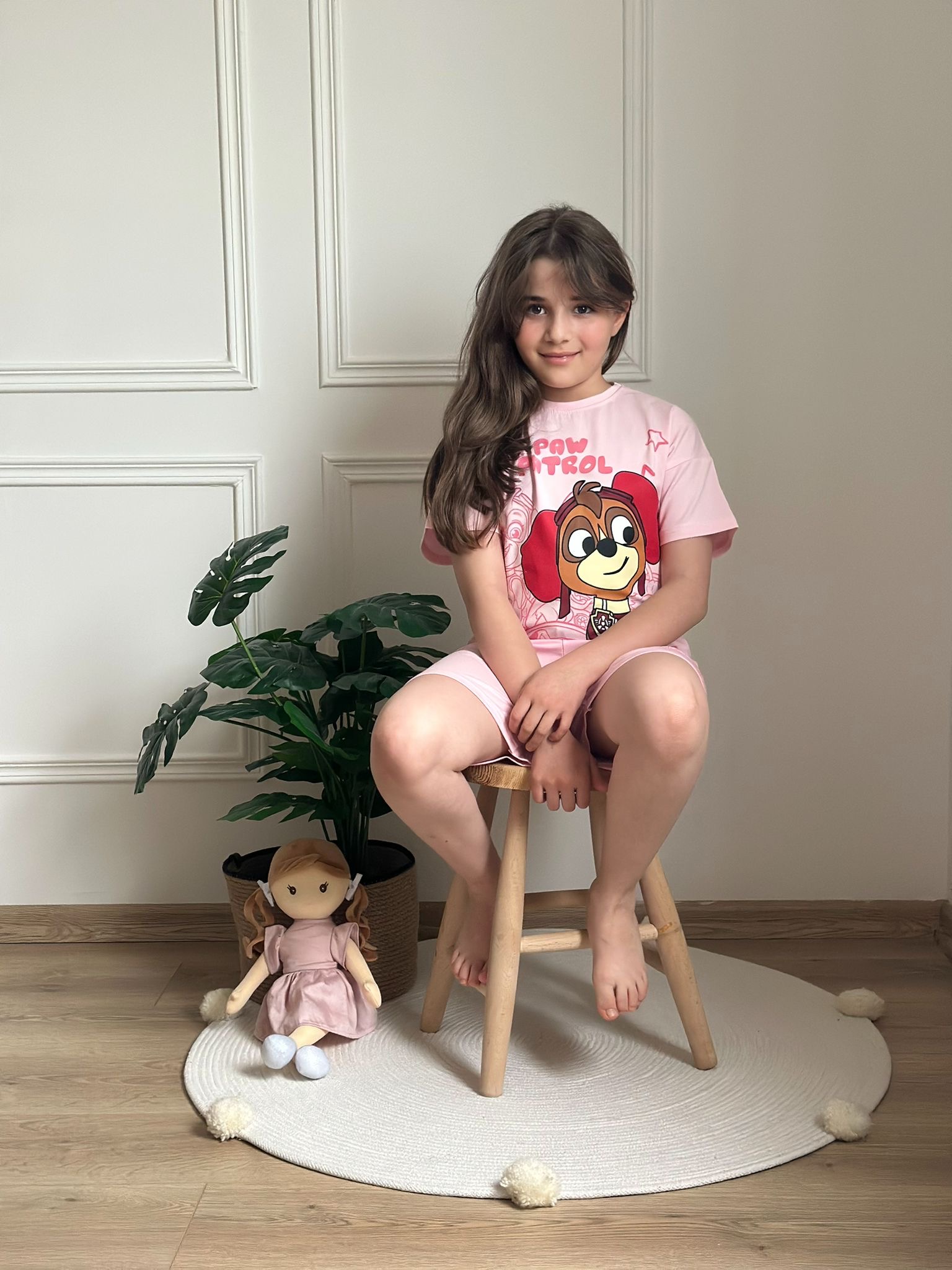 Pembe Paw Patrol Figür Detaylı Şortlu Takım