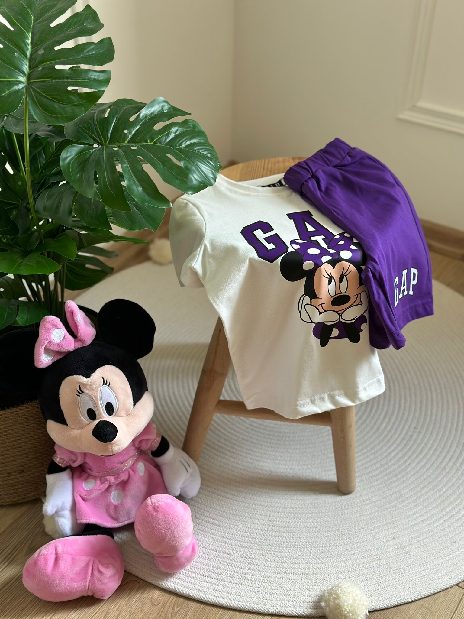 Mor Gap Minnie Şortlu Takım