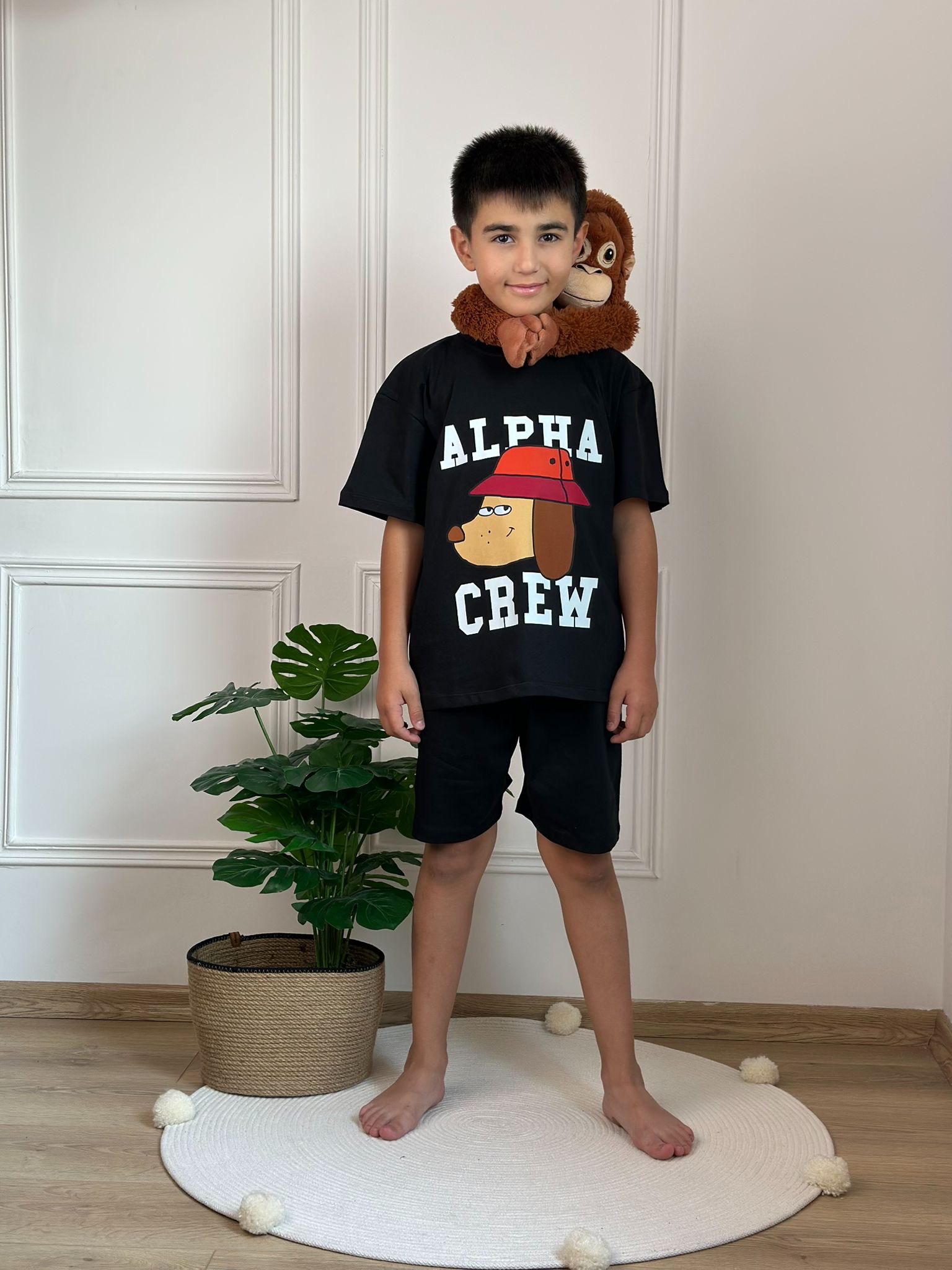 Alpha Crew Baskılı Şortlu Takım