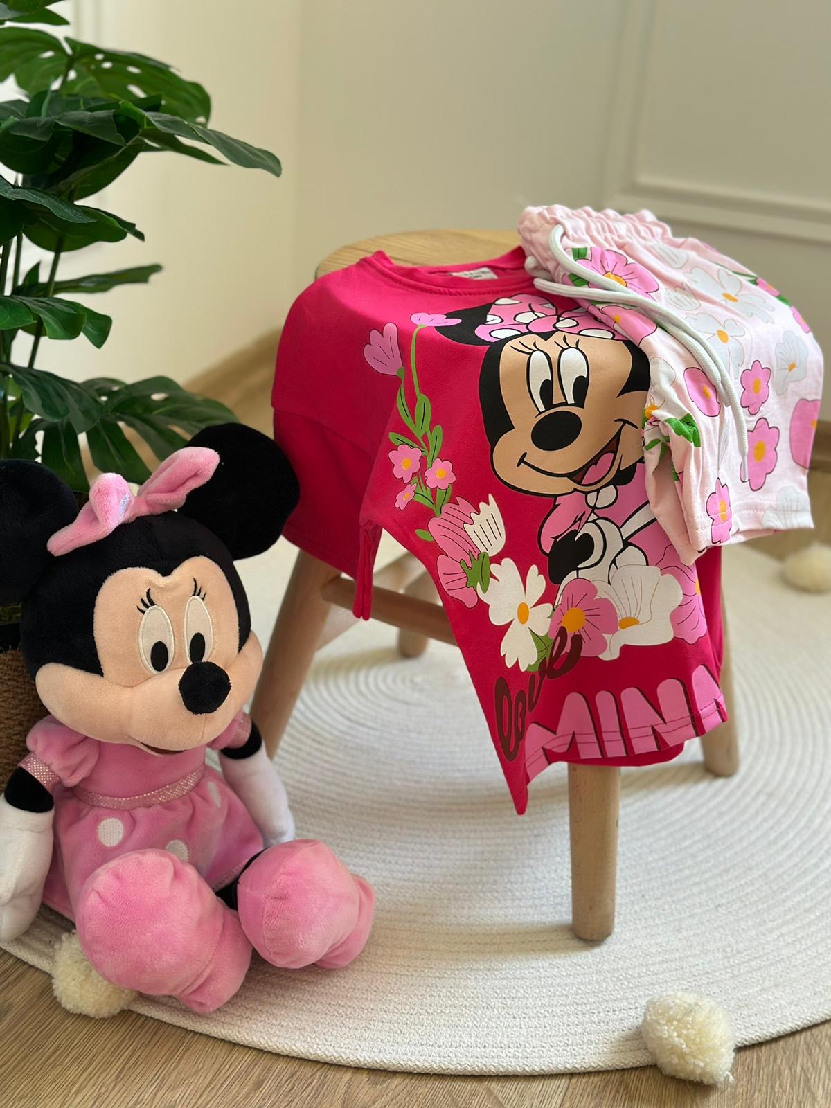 Minnie Çiçek Bahçesi Şortlu Takım