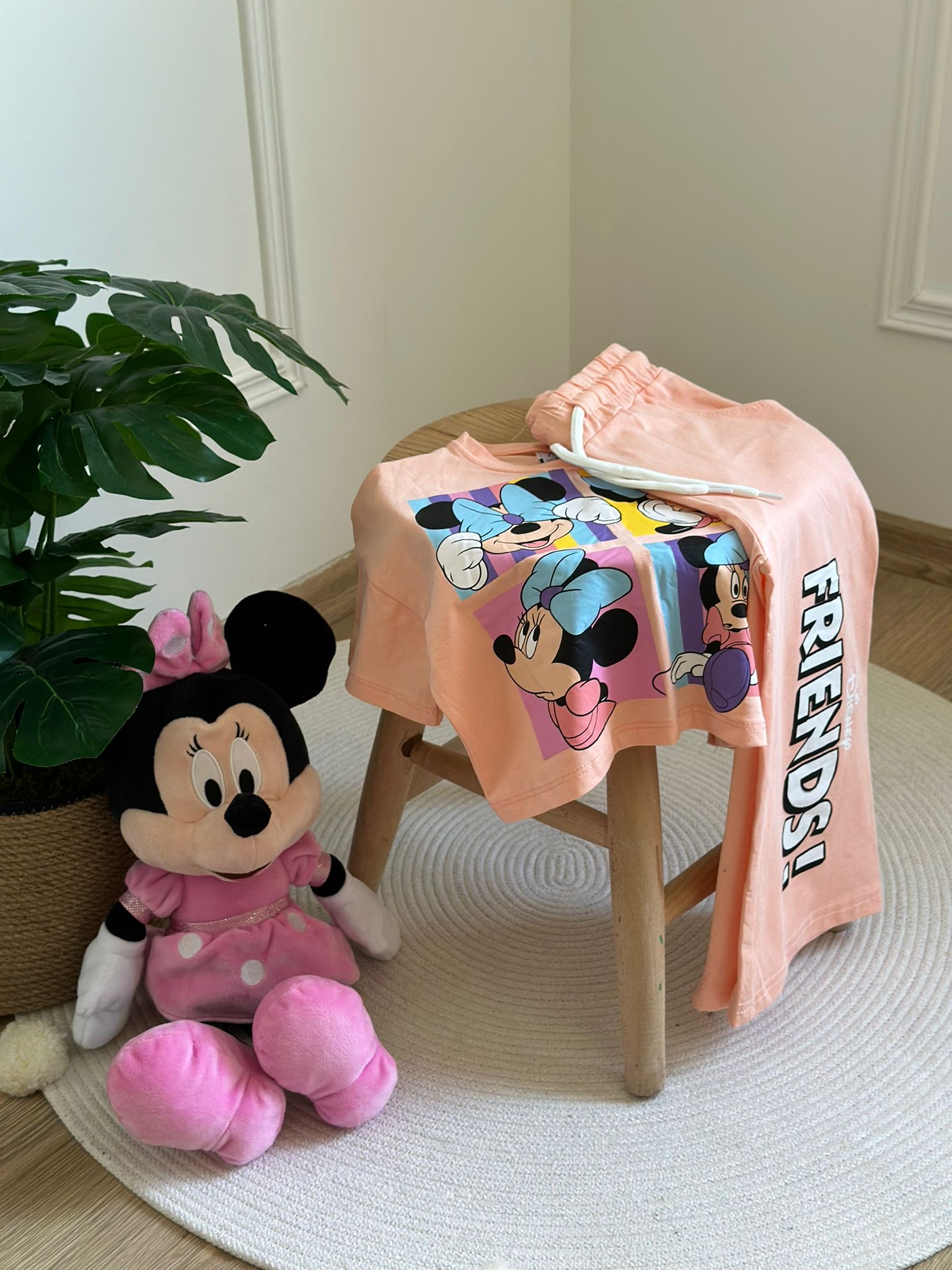 Kareli Minnie Baskılı Takım