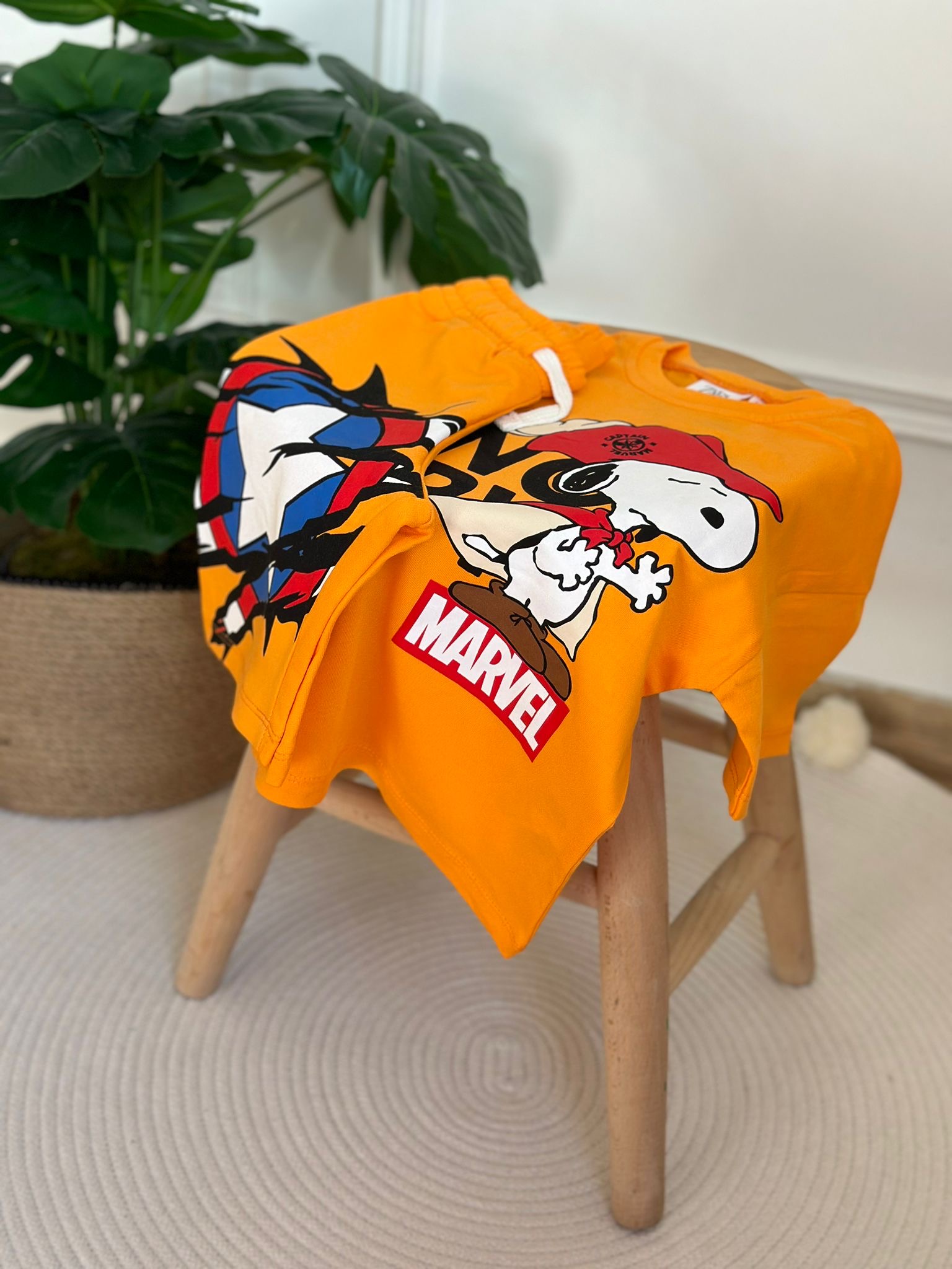Captain Snoopy Turuncu Şortlu Takım