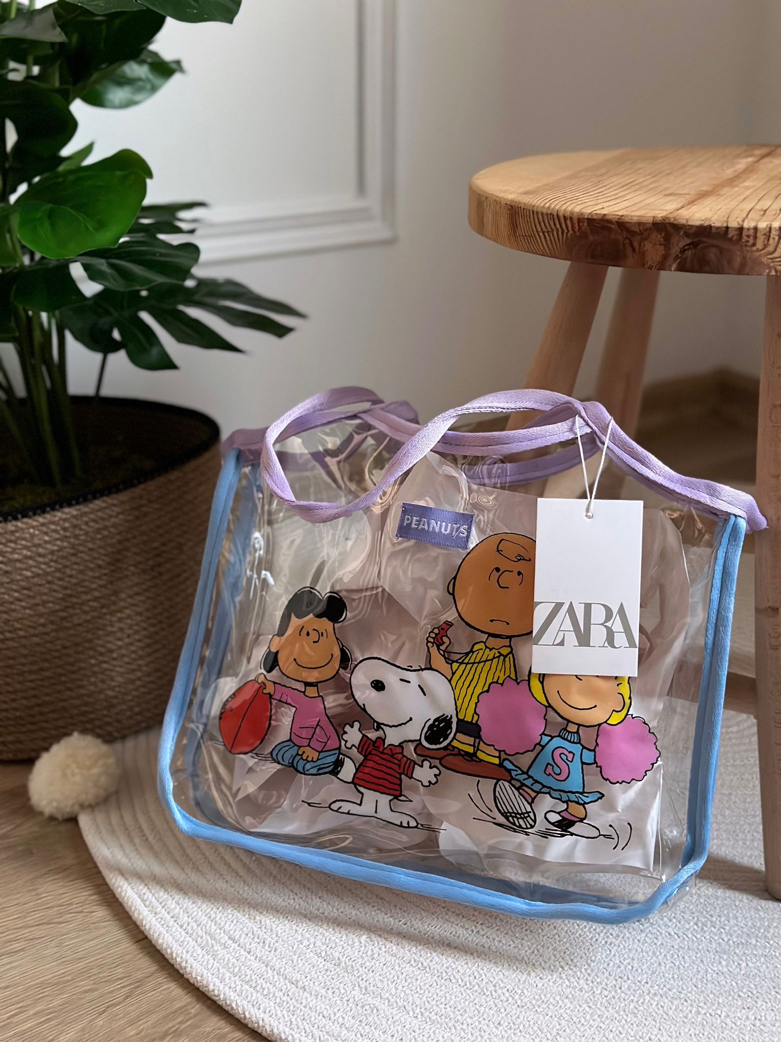 Şeffaf Peanuts Plaj Çantası