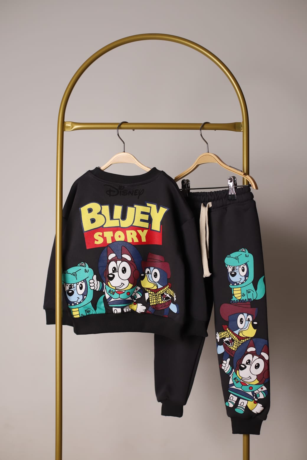 Siyah Bluey Story Eşofman Takımı