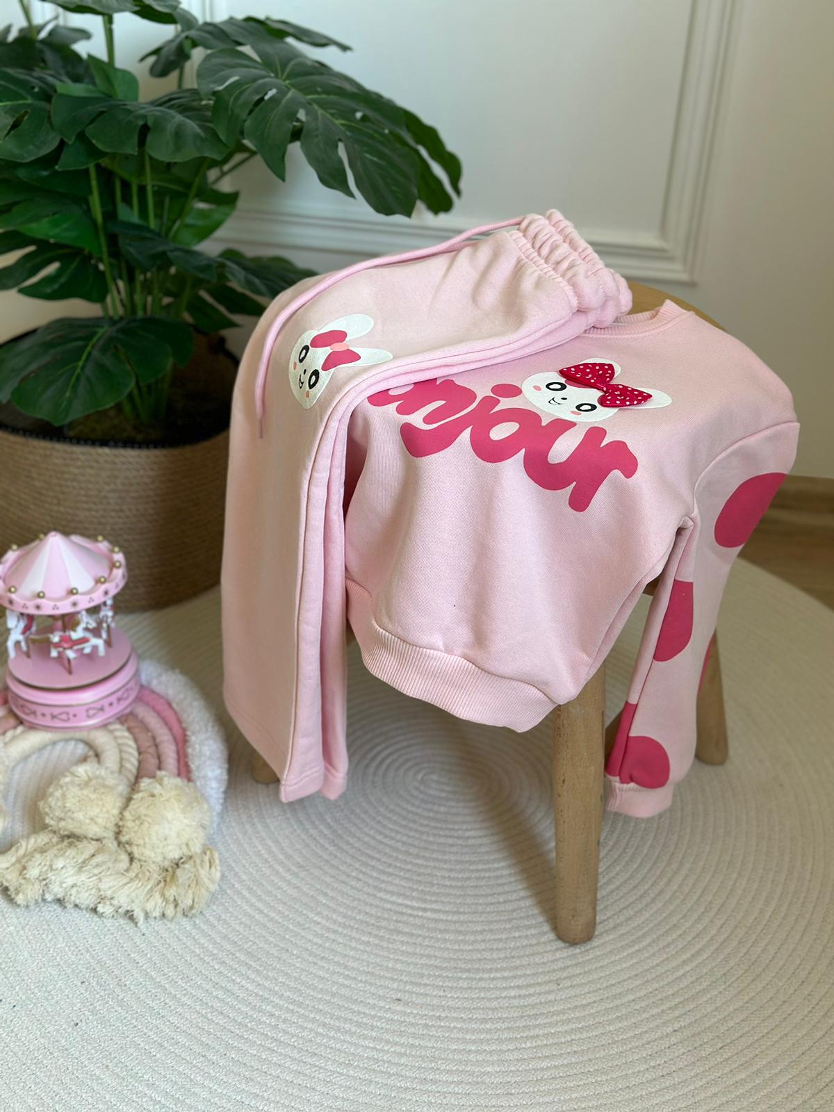 Pembe Bonjour Eşofman Takımı