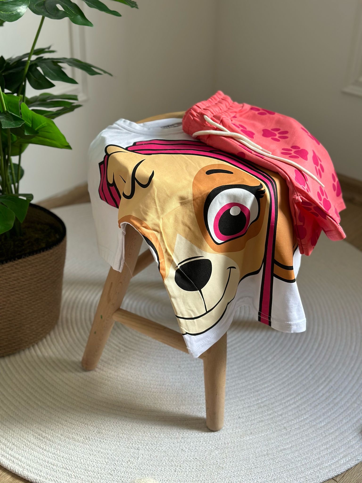 Pembe Paw Patrol Şortlu Takım