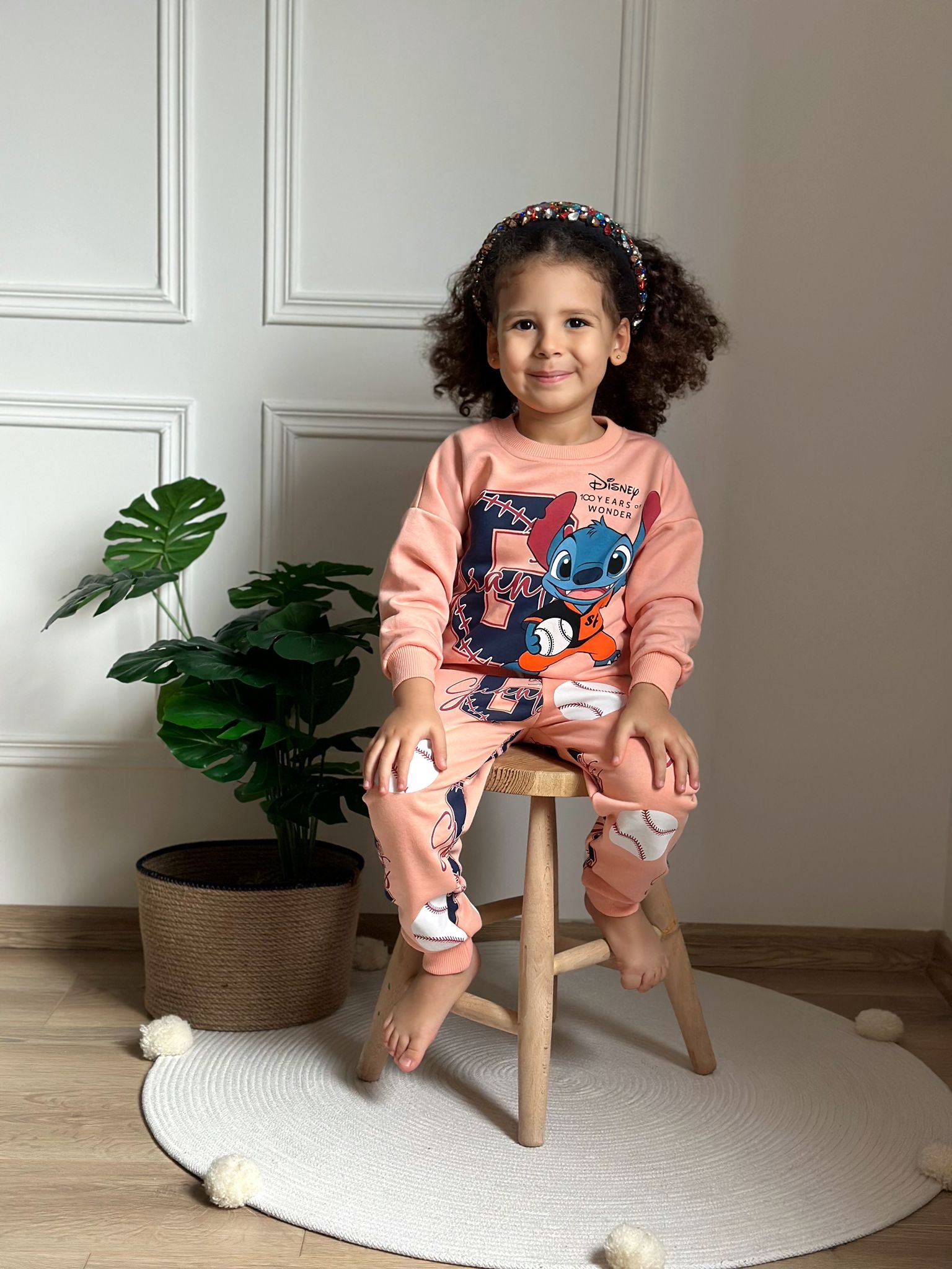 Beyzbolcu Stitch Pembe Eşofman Takımı